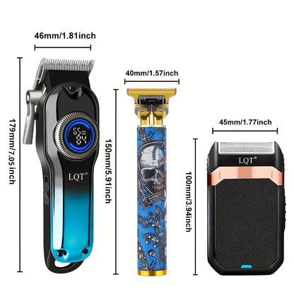 LQT 1pc/2pcs/3Ppcs Electric Hair Clipper Set/Designed for Men/Unique Graffiti Style/Men'S Grooming Kit/Beard Trimmer And Razor/Portable Home Hairdressing Tool/Men'S Gift/Father'S Day/Birthday Gift/Christmas Gift