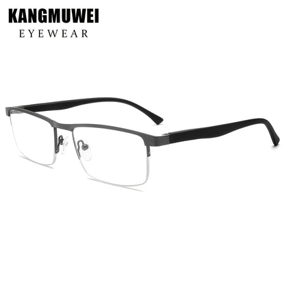 Unisex Semi-Rimless Photochromic Clear Lens Glasses, Stainless Steel