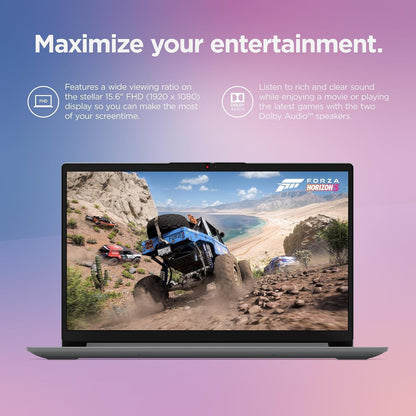 Lenovo Ideapad 1 Student Laptop, Intel Dual Core Processor, 20GB RAM, 1TB SSD + 128GB Emmc, 15.6" FHD Display, 1 Year Office 365, Windows 11 Home, Wi-Fi 6, Webcam, Bluetooth, SD Card Reader, Grey