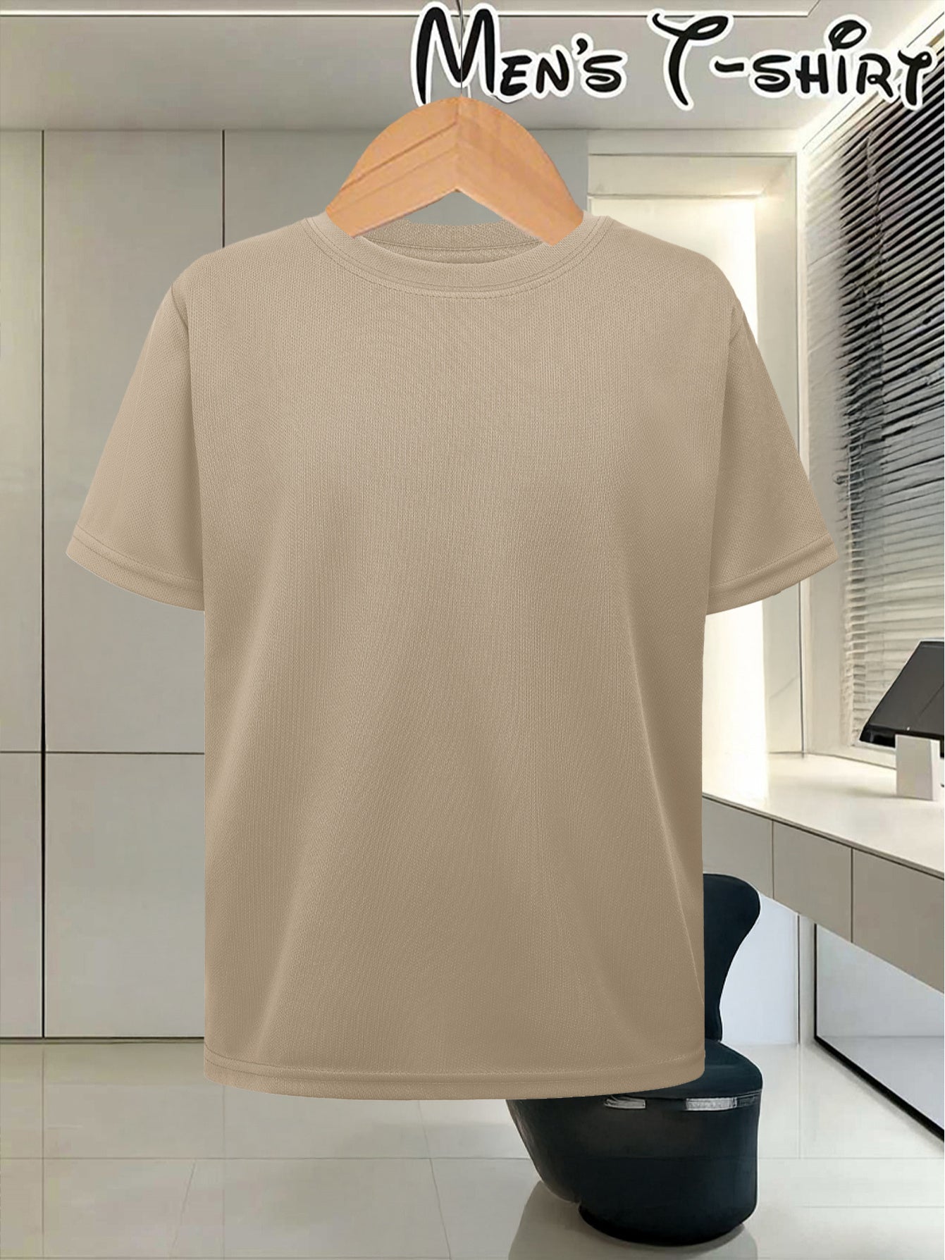 Men's Customizable Polyester T-Shirt with Crew Neck - Breathable Summe