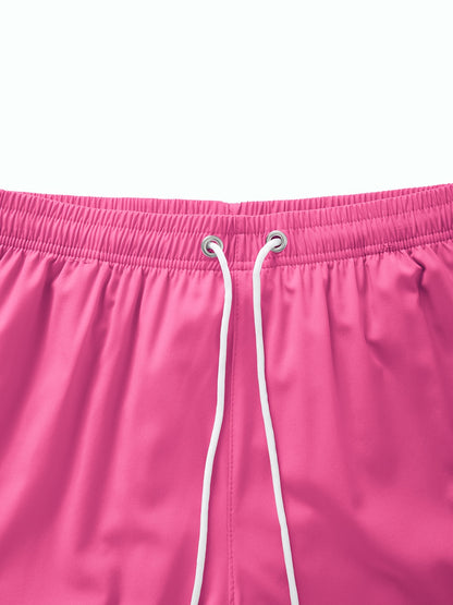 Men's Quick-Dry Flamingo Print Lightweight Beach Shorts