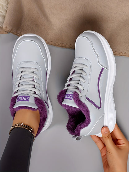 Կանացի ձմեռային ձնագնացքներ - Հաստ պլատֆորմային ներբան՝ լավ բռնման համար, թեթև ցրտադիմացկուն կոշիկներ՝ կապիչով, սահքից պաշտպանող EVA արտաքին ներբան - ամբողջովին սինթետիկ, արհեստական կաշվի նման վերին մաս - տաք, մեկուսացված՝ վազքի, արշավի և այլնի համար