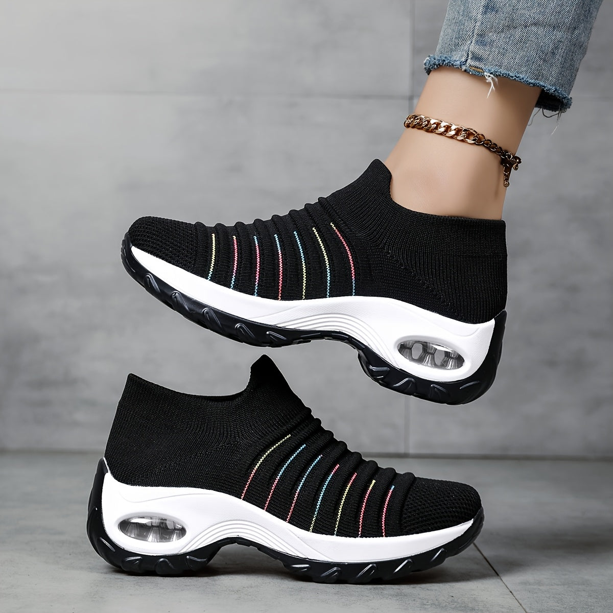 Women's Slip- Shoes - Lightweight Breathable Fabric Upper, Soft Cushioned PU Sole, Low-Top Casual Sneakers for Walking, Jogging  Casual Attire - All-Season Comfort (Black), Ladies Sneakers, Allseason Footwear, Stylish Slipon