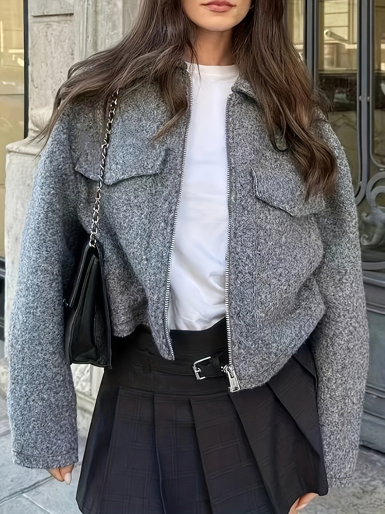 Women's Casual Short Polyester Jacket for Spring & Fall