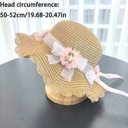 Foldable Solid Color Straw Bucket Hat for Outdoor Hiking & Travel