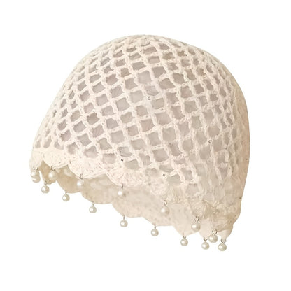 Lightweight Gray Crochet Hand-Hollow Brimless Hat for Women