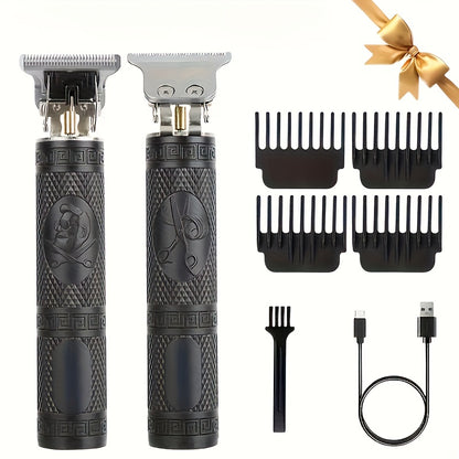 YAIAWISU Men's Cordless Electric Hair Clippers & Beard Trimmer with LCD Screen, USB-Rechargeable Cordless Grooming Kit, T-Blade Trimmer with Guide Comb Suitable for Hair, Shaving, and Scalp Trimming