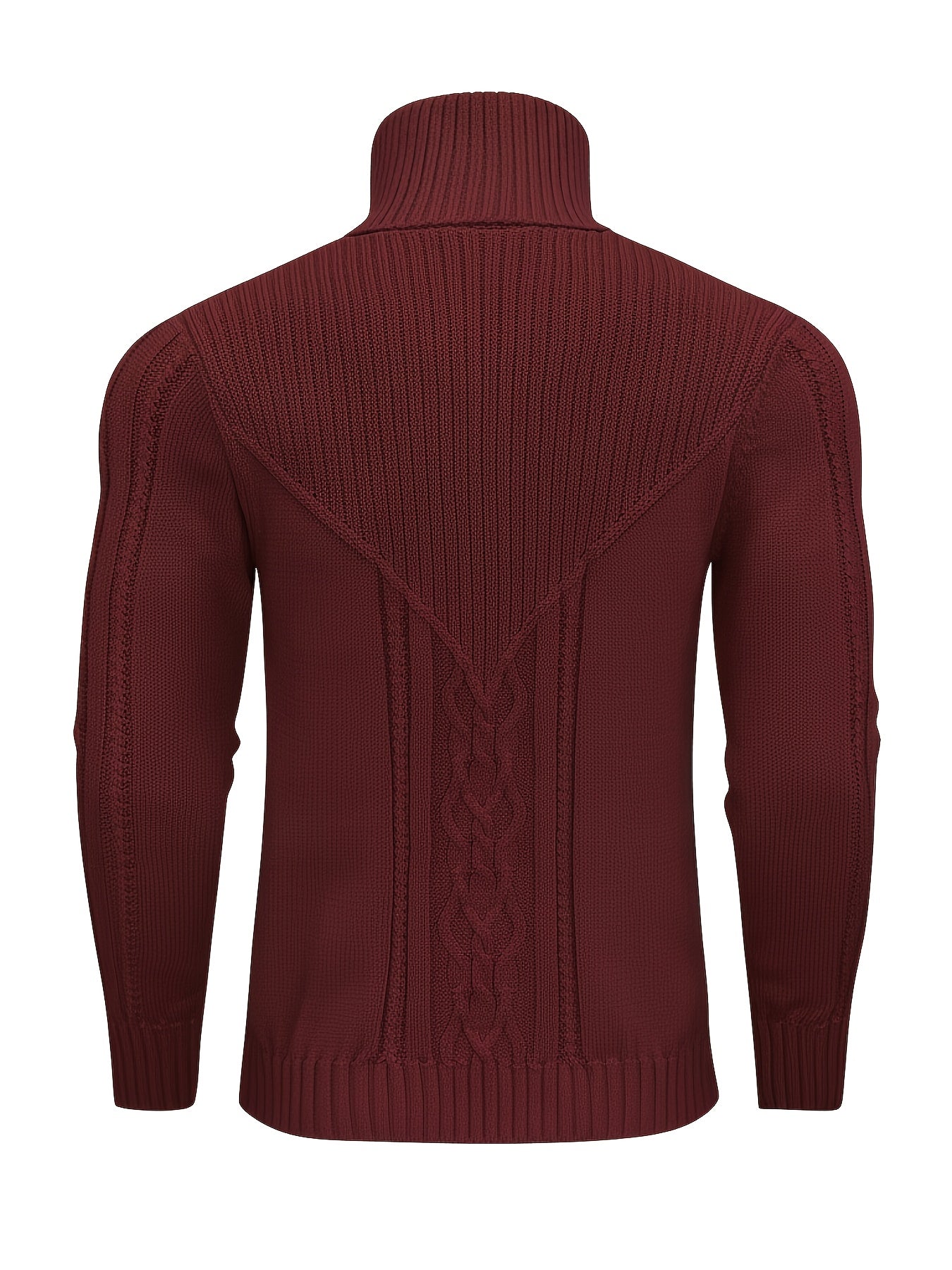 Men'S Casual Winter High Neck Turtleneck Sweater | Black Solid Color, Medium Stretch Fabric, Regular Fit, Hand Wash Only, Sleek Knitwear, Long Sleeve, Rib-Knit Detail