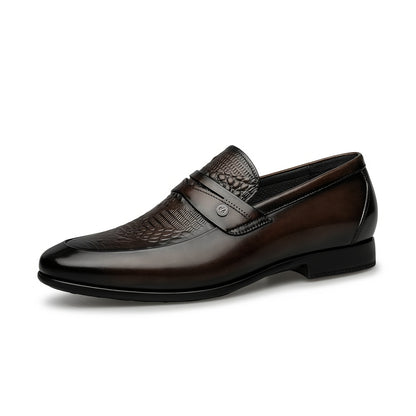Men's Lightweight Leather Derby Shoes Slip-On Formal Business