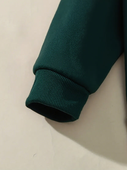 Women'S Red & Dark Green Christmas Hooded Sweatshirt with Reindeer & Snowflake Print, Cozy Winter Pullover Hoodie, Loose Fit Casual Sweater for Holiday Party