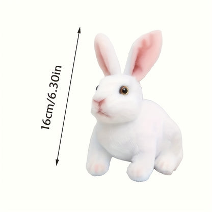 6.2-Inch Plush Toy of a Colorful Rabbit And a White Rabbit, Stuffed Animal for Holiday Gifts.