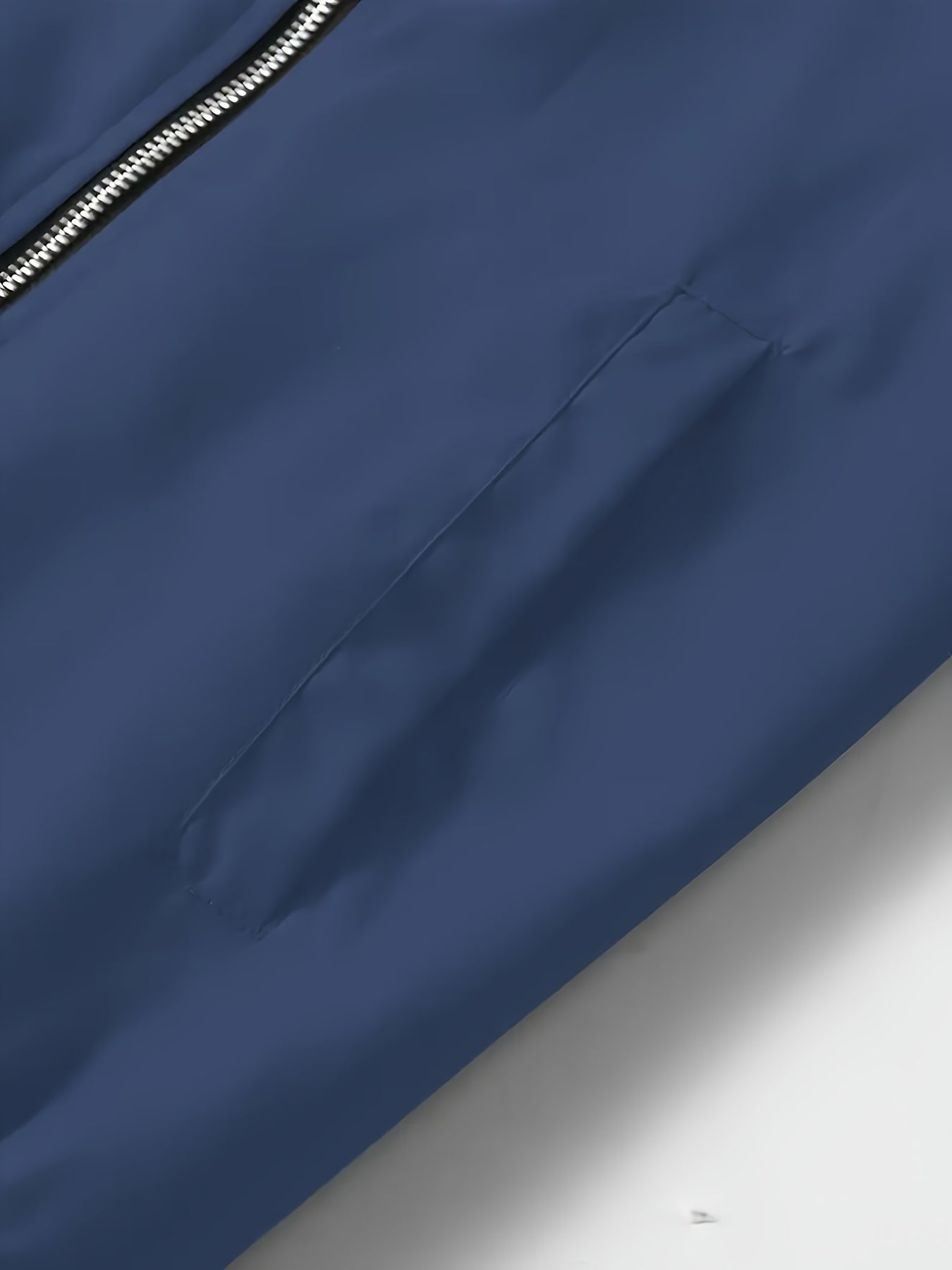 Men's Baseball Jacket - All-Season Zip-Up Coat with Zippered Pockets, Machine Washable Outerwear for Casual & Formal Events - Navy Jacket, Sleek Appearance