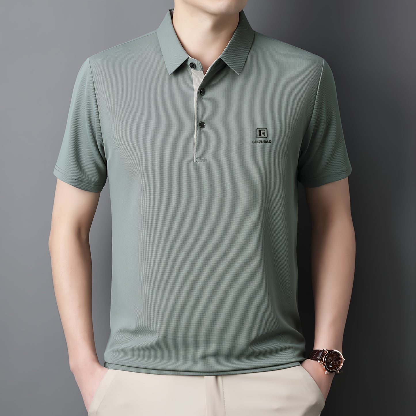Men'S Summer Short-Sleeve Polo Shirt, Versatile T-Shirt Suitable for Everyday Wear - ayq