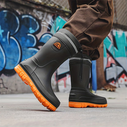 Unisex Long PVC Waterproof Rain Boots - Lightweight & Durable
