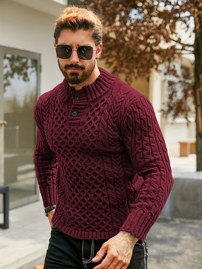 Տղամարդու ջերմային, օձիքով, մալուխով տրիկոտաժե սվիտեր - գծավոր H-աձև, կանոնավոր չափսի սվիտեր, լվացքի մեքենայով լվացվող ձմեռային սվիտեր՝ ակոսավոր դետալներով՝ աշնանային և ձմեռային համար, տրիկոտաժե սվիտեր, միջին առաձգականության գործվածք