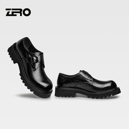 Men's Casual Leather Slip-On Business Shoes with Thick Sole