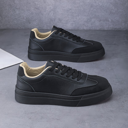Men's Casual Low-Top Sneakers PU Upper Flat Sole Vintage Style