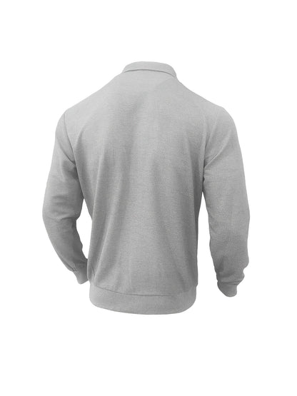 Men'S Lightweight Waffle-Knit Zip-Up Jacket - Casual Long Sleeve with Pockets, Loose Fit for Spring & Fall, Gray, Perfect for Outdoor Activities, Running, and Evening Outings, Spring Fall Clothing | Waffle Texture | Durable C