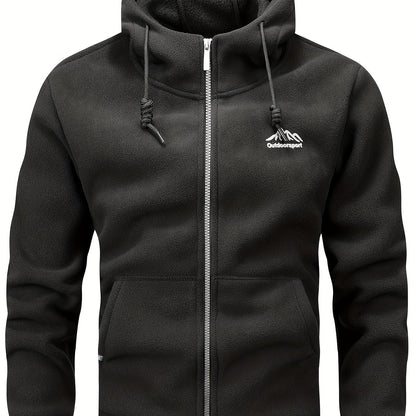 Men's Casual Warm Padded Jacket with Hood, Men's Zip-Up Padded Coat with Pockets for Winter Wear