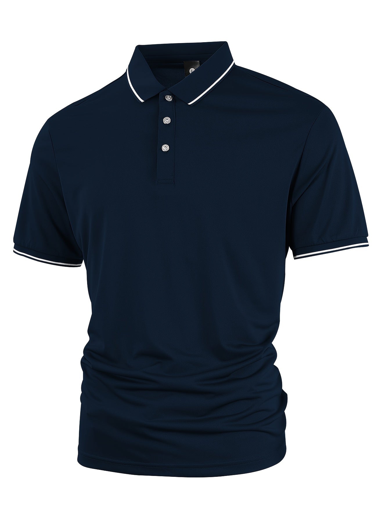 Men's Solid Golf Shirt, Casual Short Sleeve Lapel Shirt For Summer Outdoor