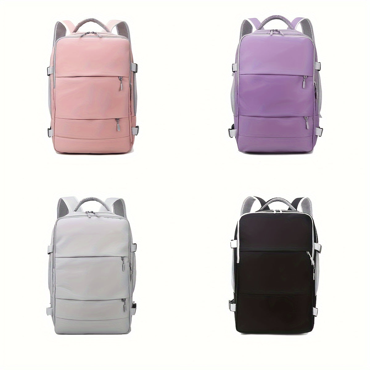 Multi-Functional Travel Backpack for Women, Casual Style, Large Capacity, Lightweight, USB Charging, Adjustable Straps, Shoe Compartment, Zipper Closure, Polyester Lining, Sewing Thread Detail, Wet Wipe Clean, for Business Tr
