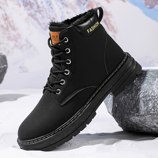 Men's Plus Size Ankle Boots with Plush Lining for All Seasons