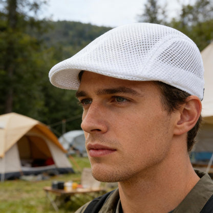 Men's Lightweight Breathable Mesh Beret Cap - Casual Summer Hat