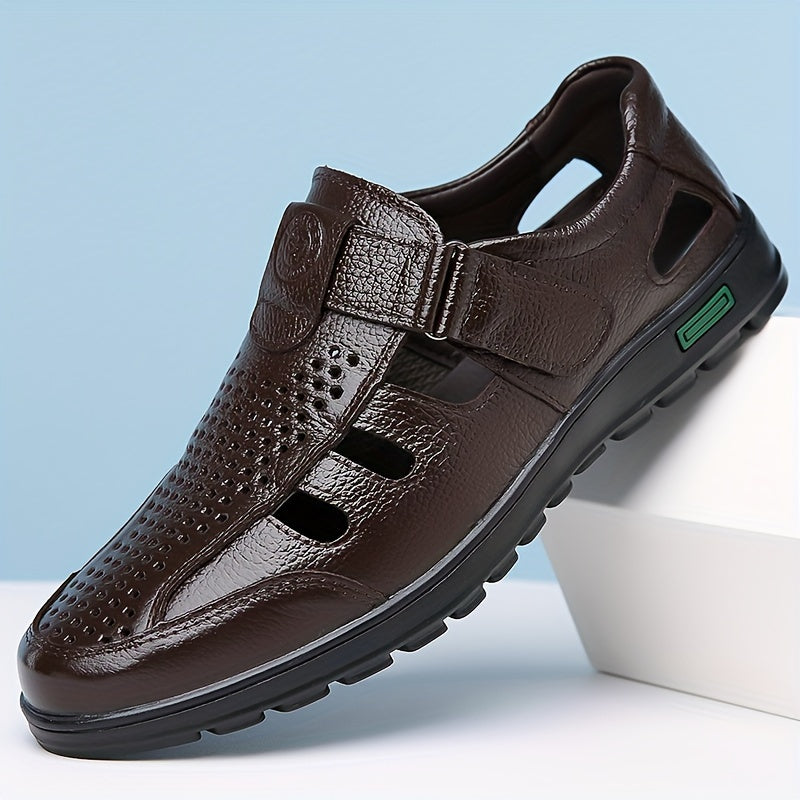 Men's Breathable Casual Leather Outdoor Shoes for Summer