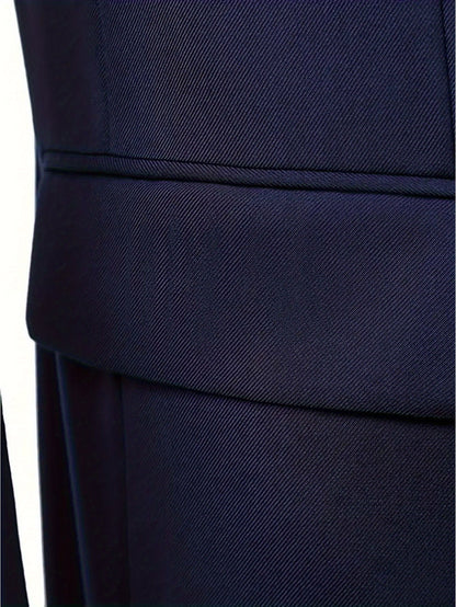 Men'S Formal Suit Set Featuring a Two-Button Lapel Jacket And Trousers. A Simple, Comfortable, And Classic Outfit for Adult Males, Suitable for Professional Office Wear, Elite Business Attire, And High-End Casual Suits. Ideal