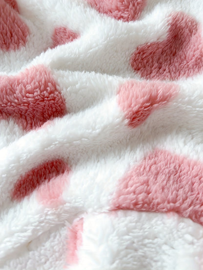 A Set of Warm Clothes for Baby Girls, Warm Hooded Fleece Jacket, Cardigan Top + Elastic Waist Warm Pants, Autumn And Winter Style, Cute Cold-Proof Jacket for Girls, Fur Zipper Outerwear, Outdoor Clothing Set, Newborn Children