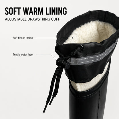 All-Season Tall Waterproof Rain Boots with Fleece Lining
