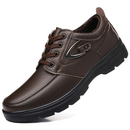 Men's Vintage Leather Winter Casual Lace-Up Shoes