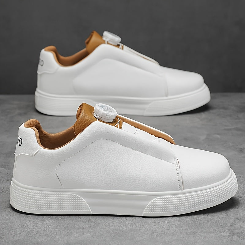 Men's Casual Skate Shoes with Durable PU Upper & PVC Sole