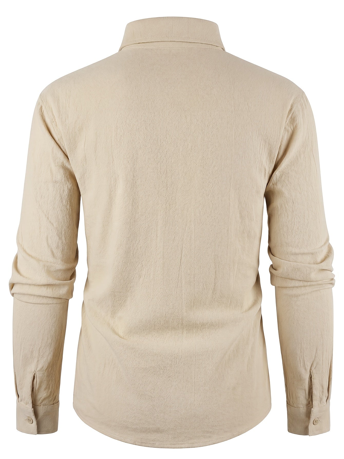 Men's Linen Casual Shirt Solid Color Lapel Breathable Top