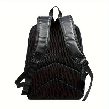 Men's Casual PU Leather Backpack with Laptop Compartment