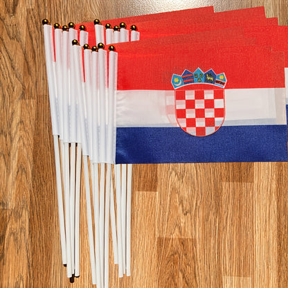 Խորվաթիայի դրոշակ ձեռքի պոլիեսթեր 14x21սմ միջոցառումների համար
