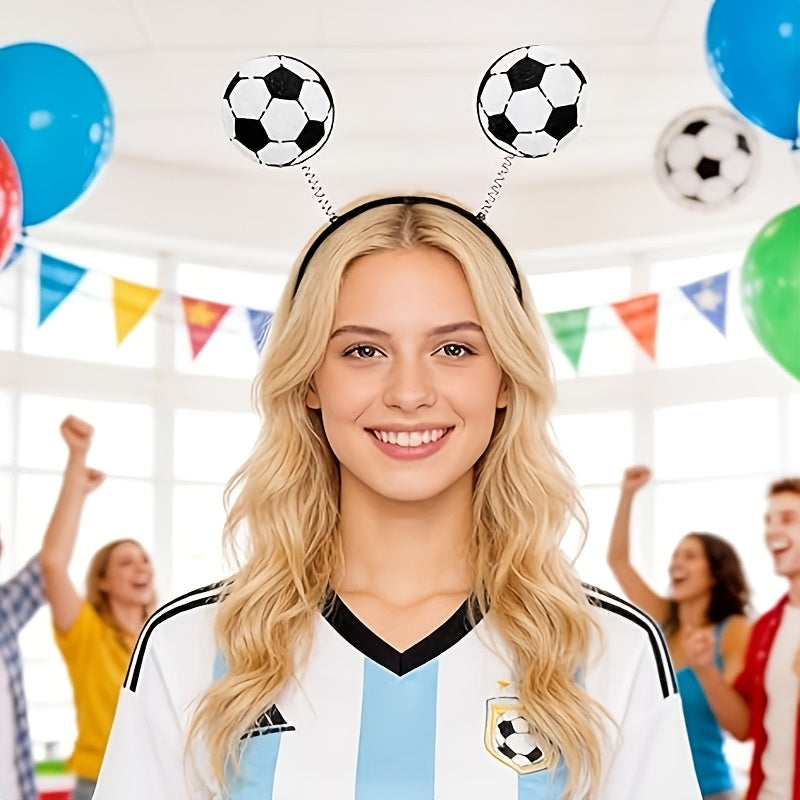 Black & White Soccer Fan Headbands for Kids & Adults