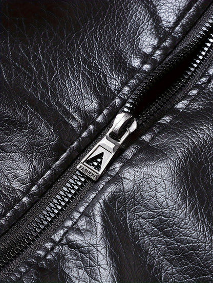 Men's Winter Jacket with Lining - Full-Zip Lapel Collar, Thickened Warm Coat for Cold Weather, Windproof & Flame-Resistant-like Beige (Hand Washable) - Ideal for Outdoor, Casual & Daily Wear (Black)