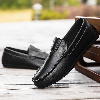 Unisex Solid Color Slip-On Business Casual Shoes for All Seasons