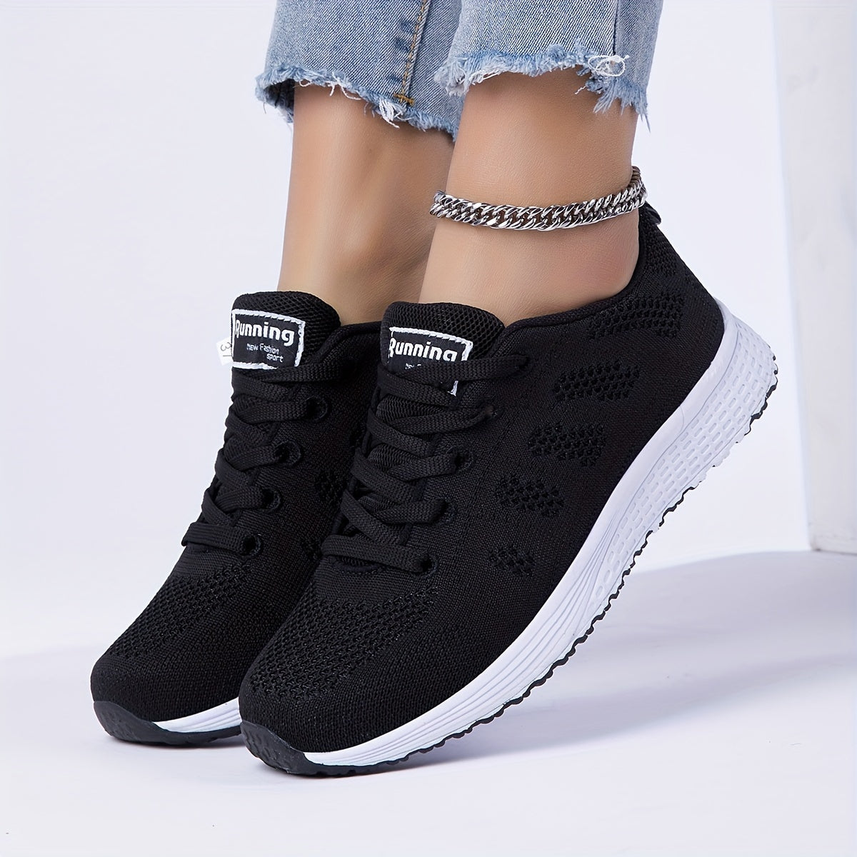 Women's Lightweight Breathable Mesh Running Shoes - Comfortable Low-Top Sneakers with Non-Slip MD Sole, Lace-Up Closure, and Stylish Pink Accents for All Seasons