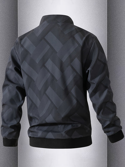 Men'S Lightweight Softshell Jacket - Olive Green/Black/Gray/ - Stand Collar Windproof Coat with Zippered Pockets - Non-Stretch Fabric for Hiking, Gym, Casual Outdoors - Spring/Fall Athletic Outerwear - Easy-Care Sportswear, H