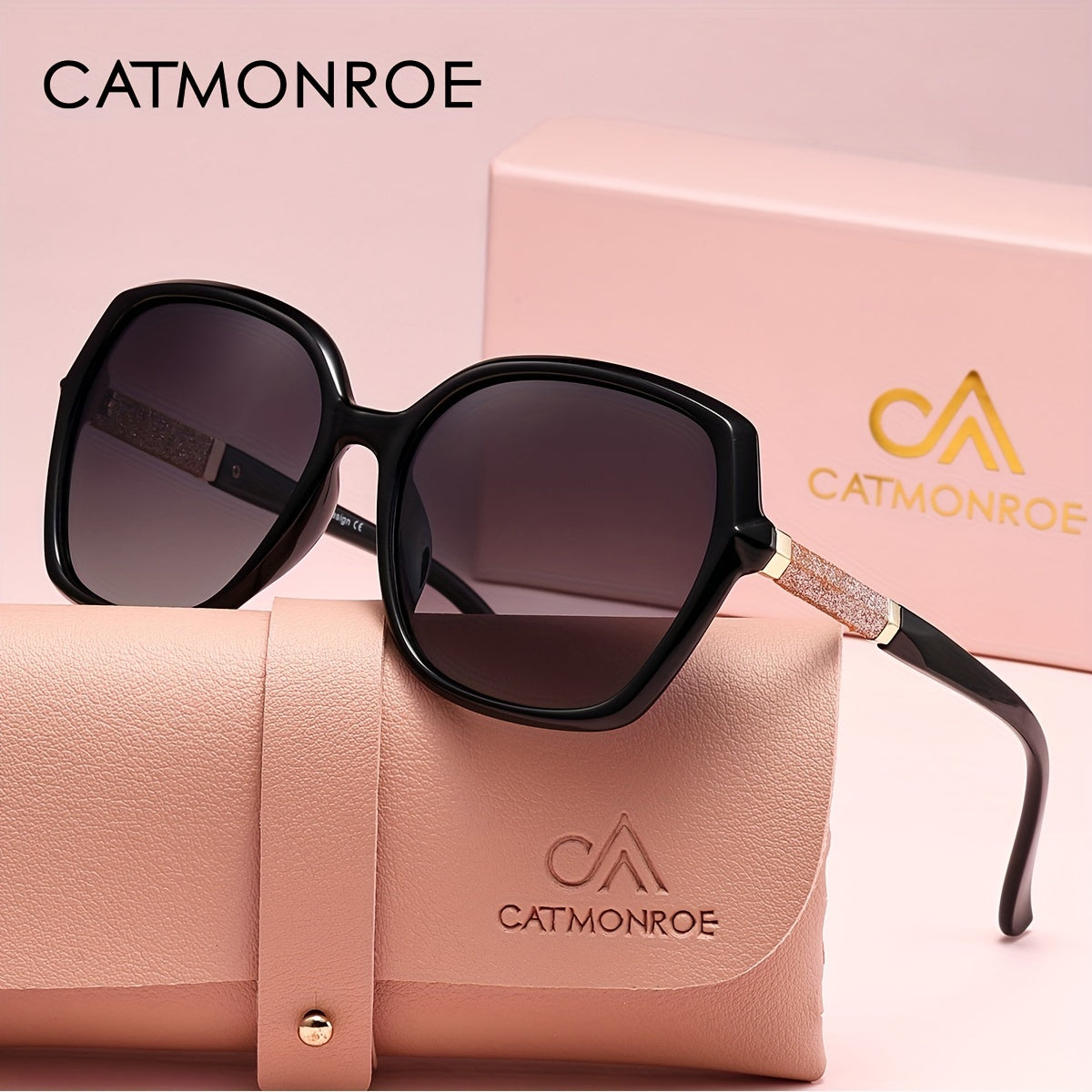 Women’s Polarized UV400 Square Sunglasses with Gradient Lens