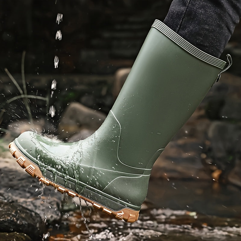 Men's All-Season High-Top Outdoor Waterproof PVC Boots