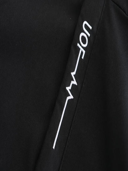 Men's Heavy-Duty Winter Hooded Jacket with Paris Print & French Label-Like Pocket - Full-Zip Full-Length Coat, Slim-Fit Casual Outerwear (Machine Washable) - Blue/Golden for Business & Everyday Use (), Mens Clothes, Workwear