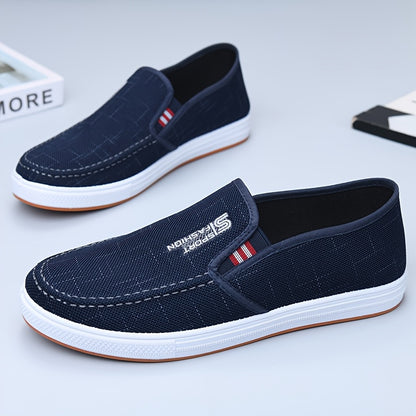 Men'S Casual Slip-On Loafers | Fabric Upper, PVC Sole, Slip-Resistant, Lightweight and Comfortable, Ideal for Daily Wear, Training, and Parties - ayq