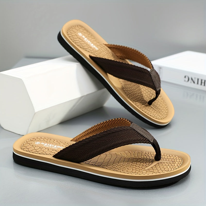 Men's Dual-Tone Anti-Slip Slides with Cushioned EVA Sole
