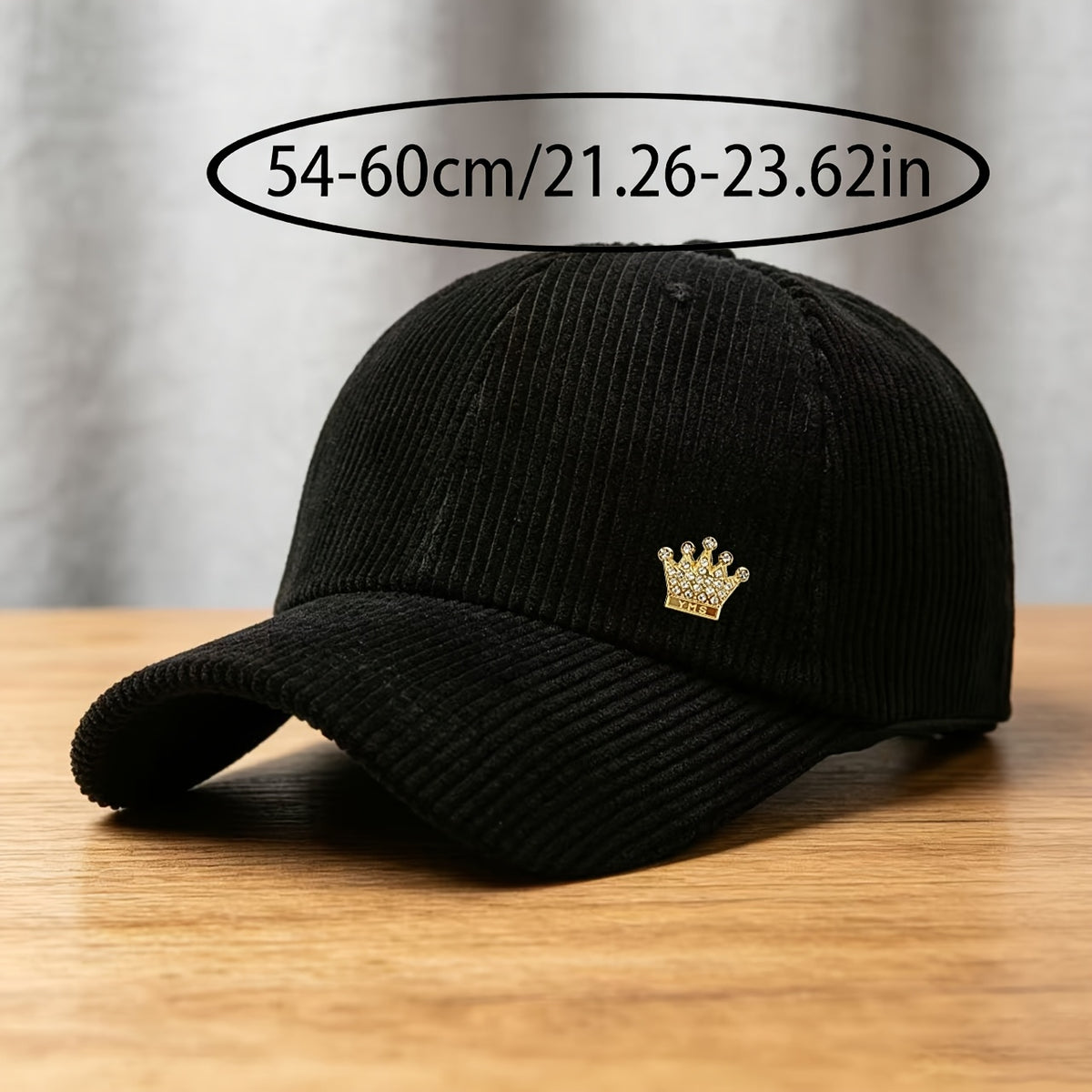 Unisex Retro Corduroy Baseball Cap with Adjustable Snapback