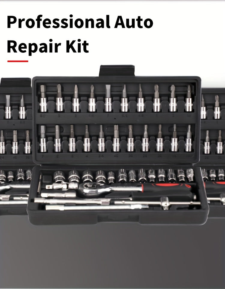 Repair Wrench Set, Ratchet Wrench Set, Socket Wrench Set, Designed for Various Environments Including Automotive Repair and Home Decoration, with Storage Box. 27-GJX