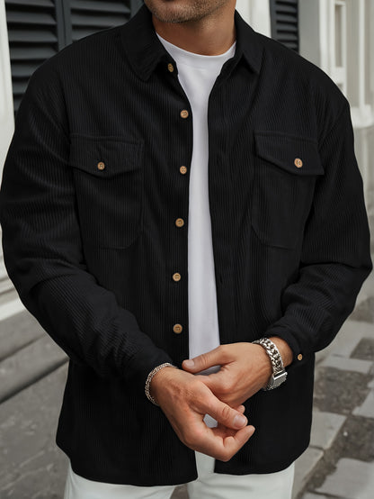 Men'S Long-Sleeve Business Casual Shirt in Lightweight Fabric for Spring And Summer, Featuring a Wrinkle-Resistant And Easy-Care Design.
