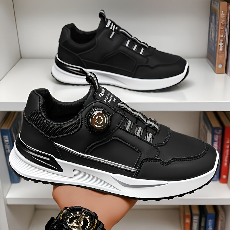 [sneakers] Men'S Large Size Running Shoes | Casual Sports Footwear, Cross-Training, Low-Top, Faux, Lace-Up, All-Season, Solid Color - ayq